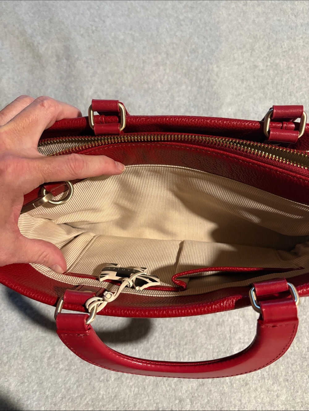 RADLEY LONDON Hello London! Red Purse with Black and White Accents. - Picture 10 of 12